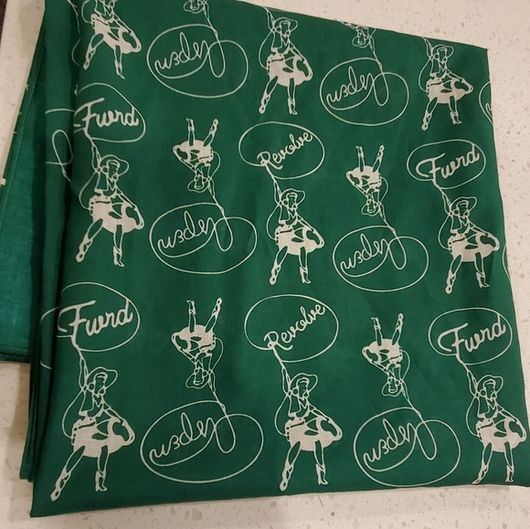 Revolve+FWRD, Aspen Set Of 2 Scarves, Cowgirl/Roping/Lasso, 43", Green/White - Picture 4 of 16